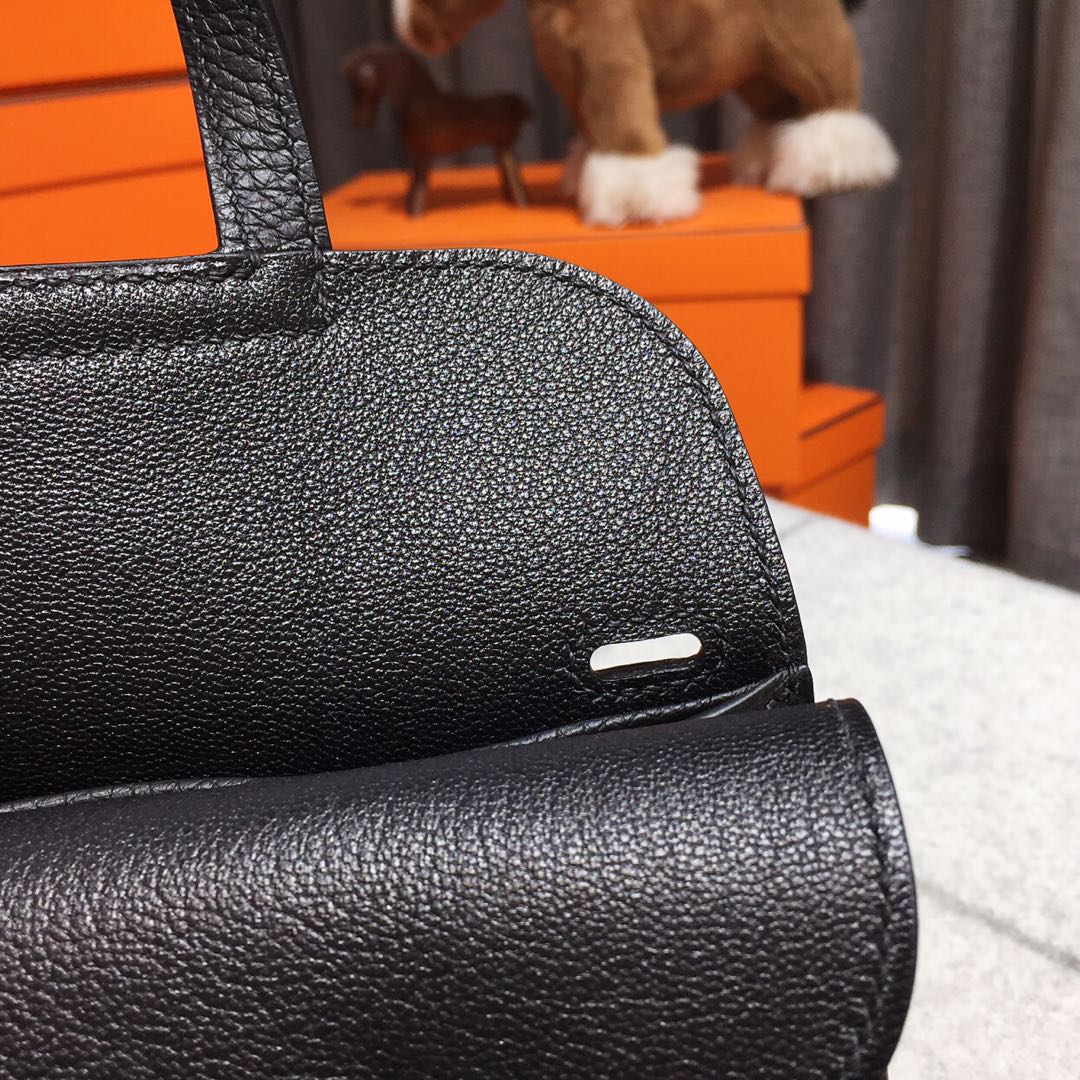 에르메스 미니 할잔백22 블랙 은장 끌레망스 가죽